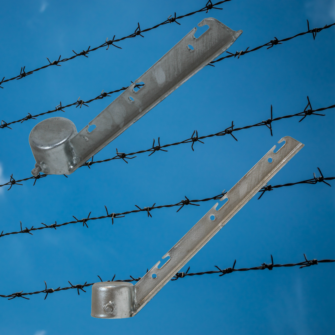 4" Steel 3 Strand Corner Barbed Wire Arm for Chain Link Fences