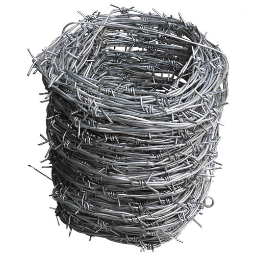Galvanized 4-Point Class 3, 12-1/2 Gauge Barbed Wire Roll (1,320') for Chain Link Fences