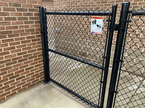 48" Tall - Commercial Black Chain Link Single Swing Gate - 3' x 4' / No Barbwire