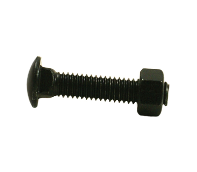 3/8" x 3" Black Carriage Bolts For Chain Link Fences