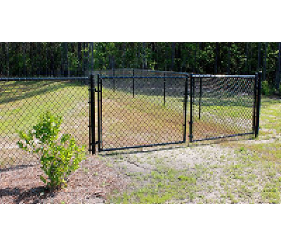 72" Tall - Residential Black Chain Link Double Drive Gate - 10' x 6'