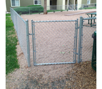 60" Tall - Residential Galvanized Chain Link Single Swing Gate - 36" Wide x 60" Tall