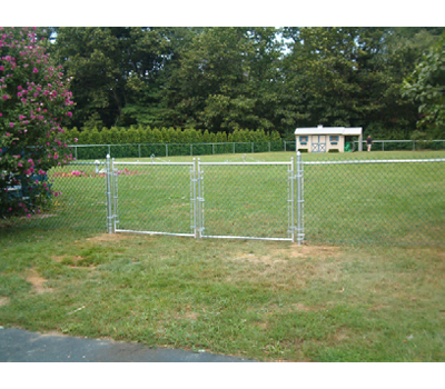 42" Tall - Residential Galvanized Chain Link Double Drive Gate - 6' x 42"