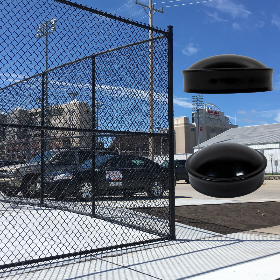 2-1/2" Black Aluminum Terminal Cap For Chain Link Fences