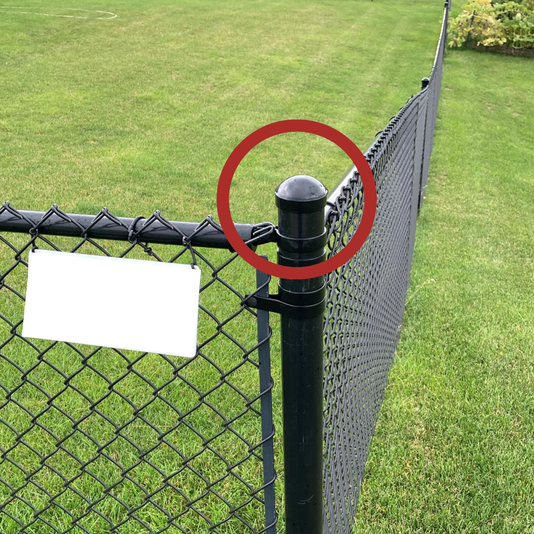 2-1/2" Black Aluminum Terminal Cap For Chain Link Fences