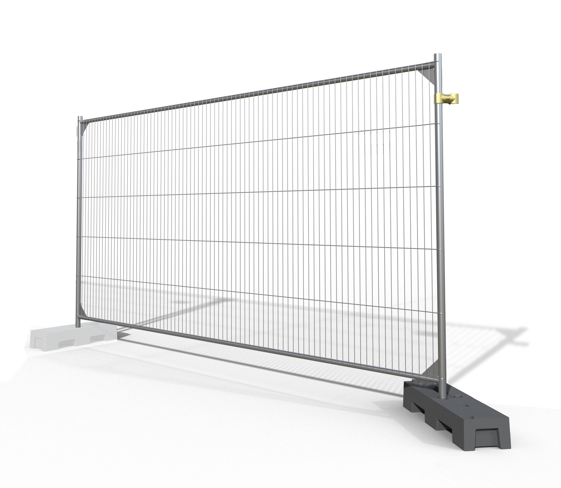 6.5' x 11.5' temporary fence panel kit with galvanized steel frame, vertical welded wire mesh, and stabilizing feet. Ideal for construction sites, crowd control, and event security.