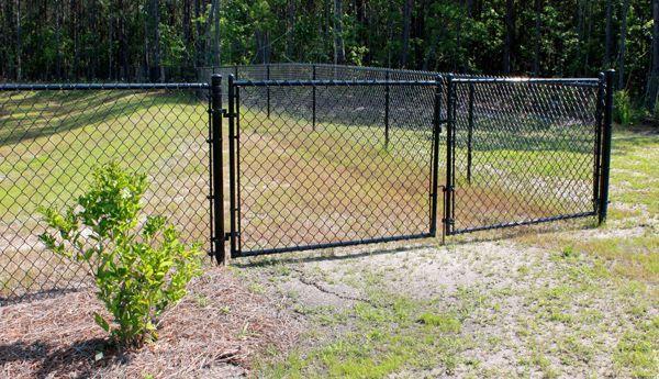 48" Tall - Residential Black Chain Link Double Drive Gate
