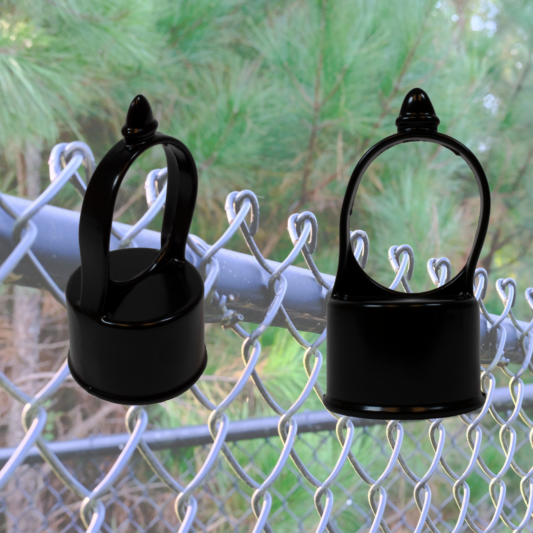 1-5/8" x 1-3/8" Black Aluminum Line Loop Top For Chain Link Fences