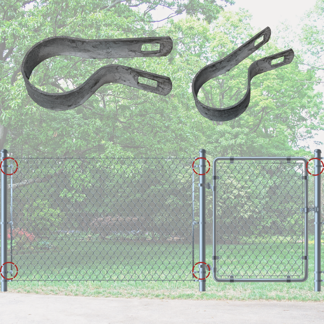 4" Black Tension Band [14 Gauge] For Chain Link Fences