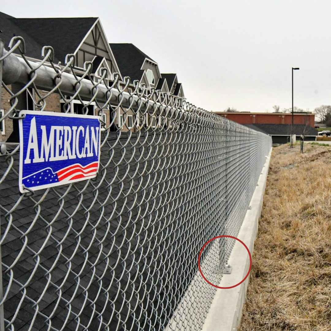 4" x 4" x 1/4" Galvanized Plate For Chain Link Fences