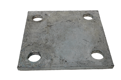 6" x 6" x 3/8" Galvanized Plate For Chain Link Fences