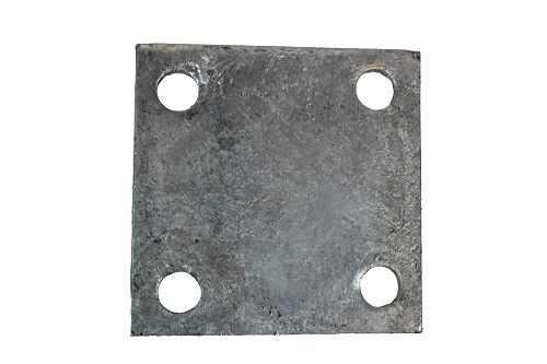 8" x 8" x 3/8" Steel Plate For Chain Link Fences