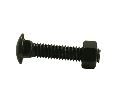 3/8" x 2-1/2" Black Carriage Bolts For Chain Link Fences